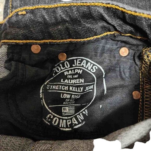Polo Ralph Lauren Size 6 Gray Stretch Kelly Low Rise Straight Leg Jean - Picture 10 of 16